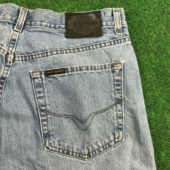 Harley‎ Davidson Blue Denim Straight Medium Wash Mens Motorcycle Jeans - Picture 5 of 12